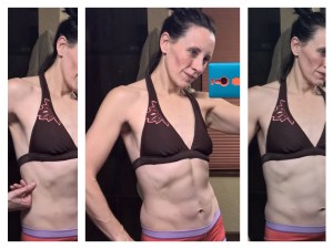 The vein that appeared on my stomach after a couple of weeks of H&C started to fade last week when I slacked off.  But just 3 days back on and here it is, even when I'm not flexed.  Hooray!